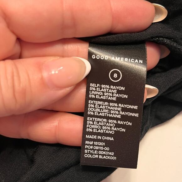 Good American Black Plus Size Ruched Maxi Dress Size 5XL - Picture 4 of 9